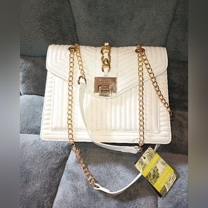 White Badgley Mishka Black Quilting Crossbody